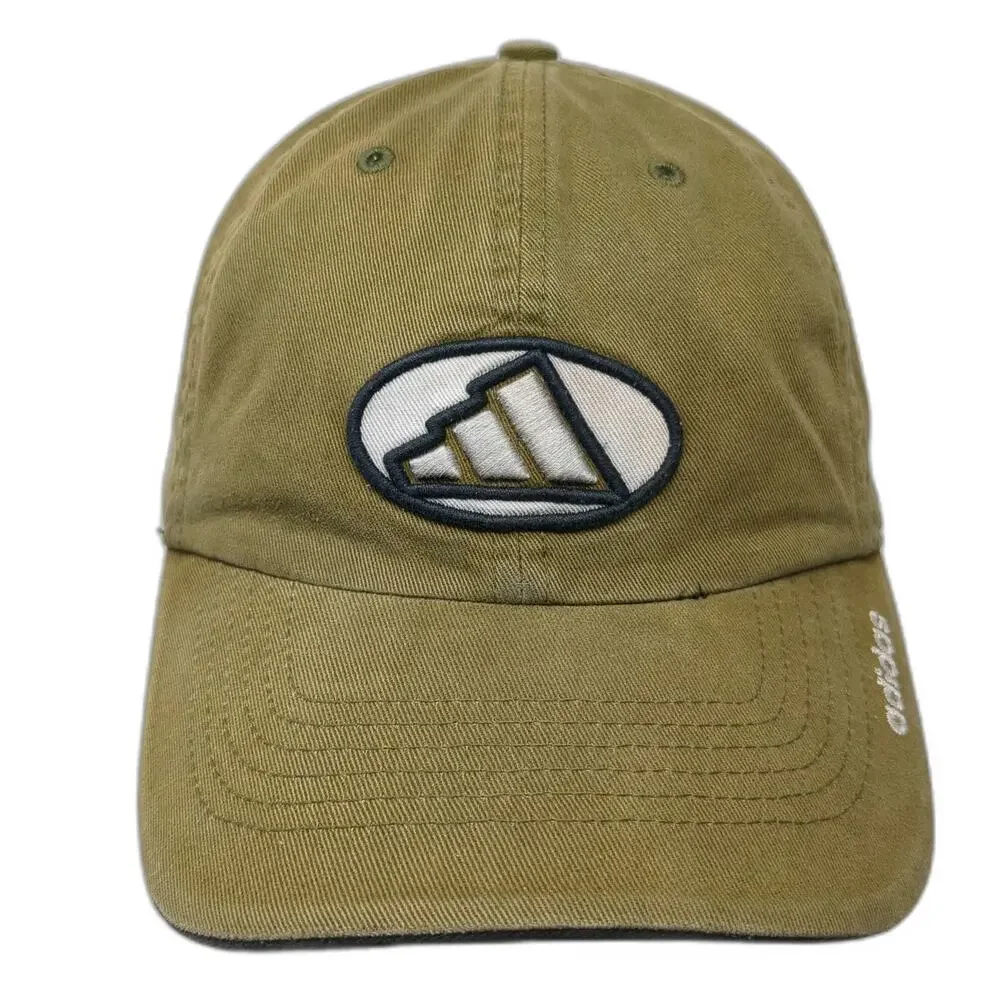 Adidas Baseball Cap Green One Size Mountain Logo Slideback Hat Adjustable Cotton